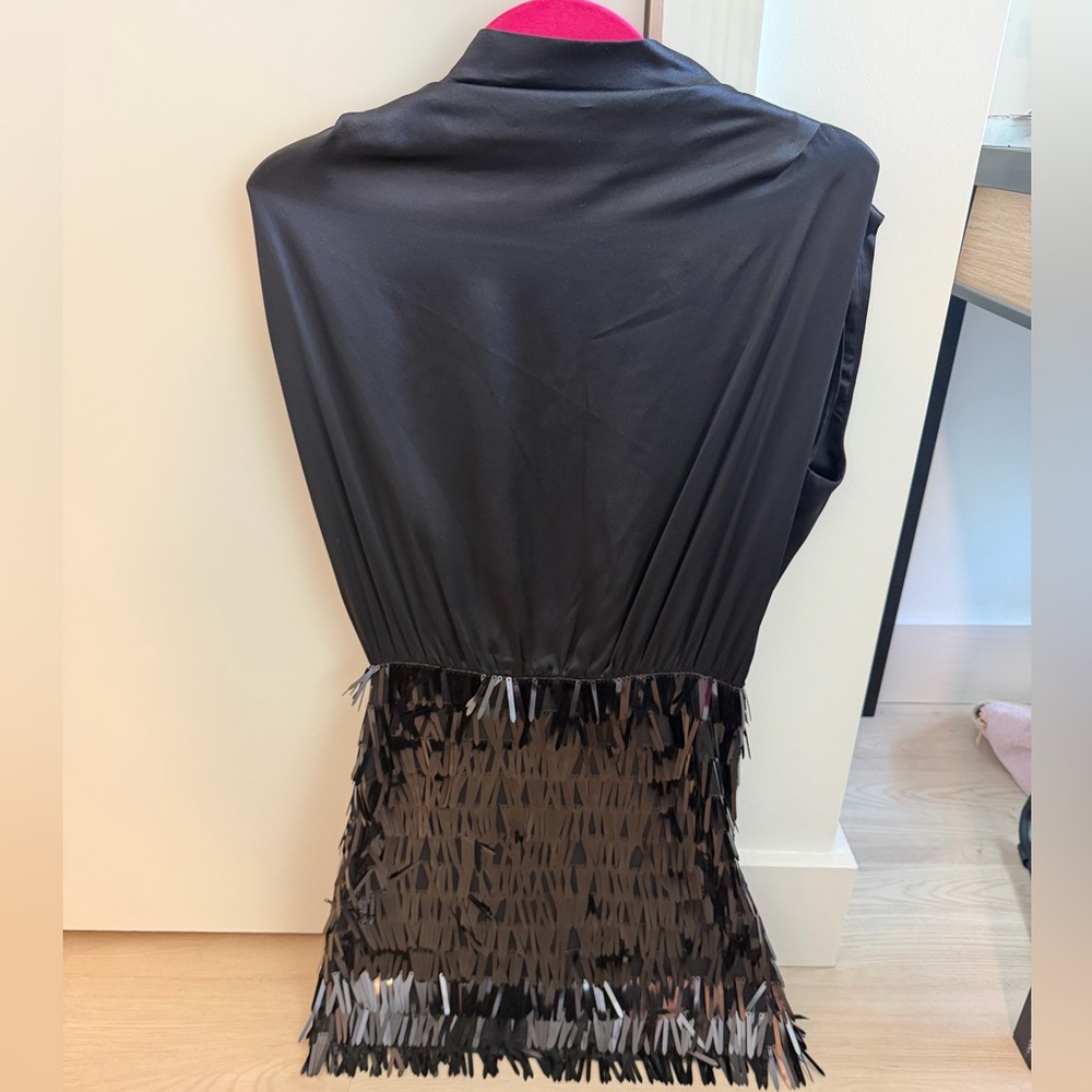 NWT Amanda Uprichard Black Sequin Dress - Picture 2 of 4